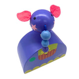 Tirelire éléphant Janod de couleur bleu, rouge, viotette et verte