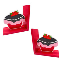 Serre-livres cupcake en bois