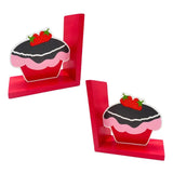Serre-livres cupcake en bois