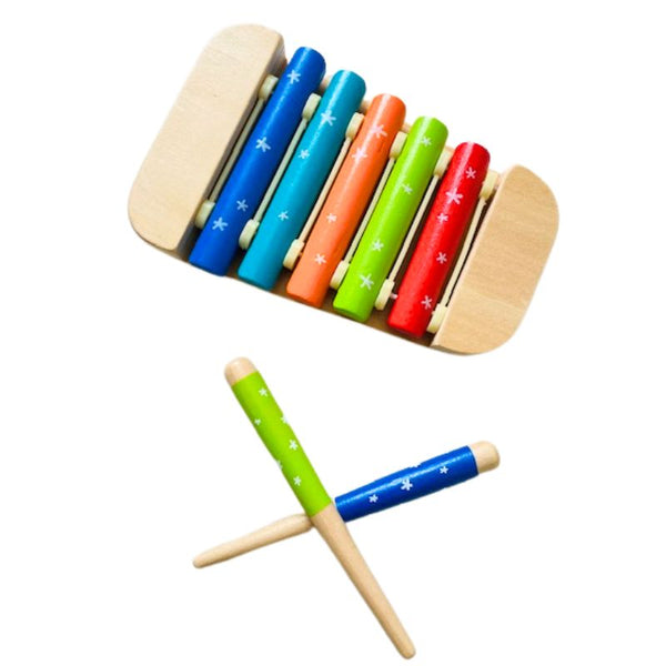 Petit xylophone en bois coloré